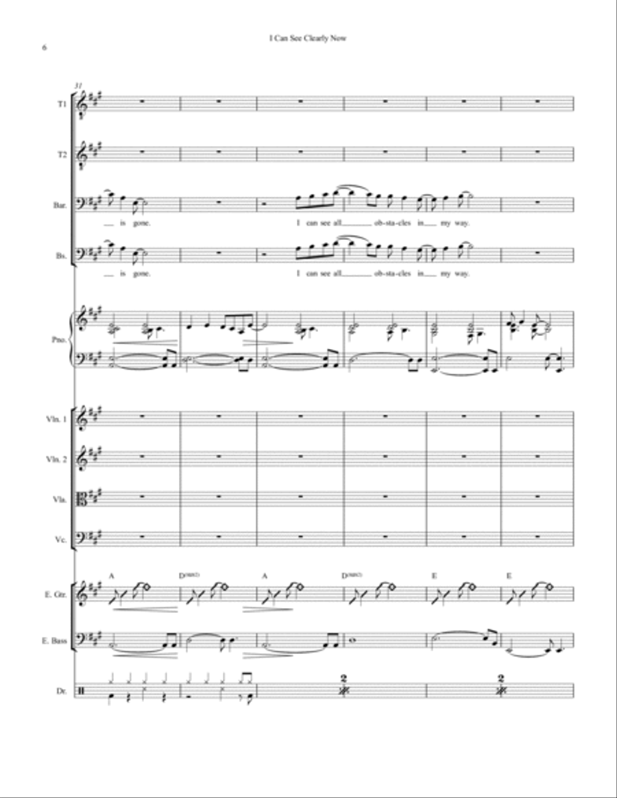 I Can See Clearly Now Large Ensemble scores gallery preview page 6