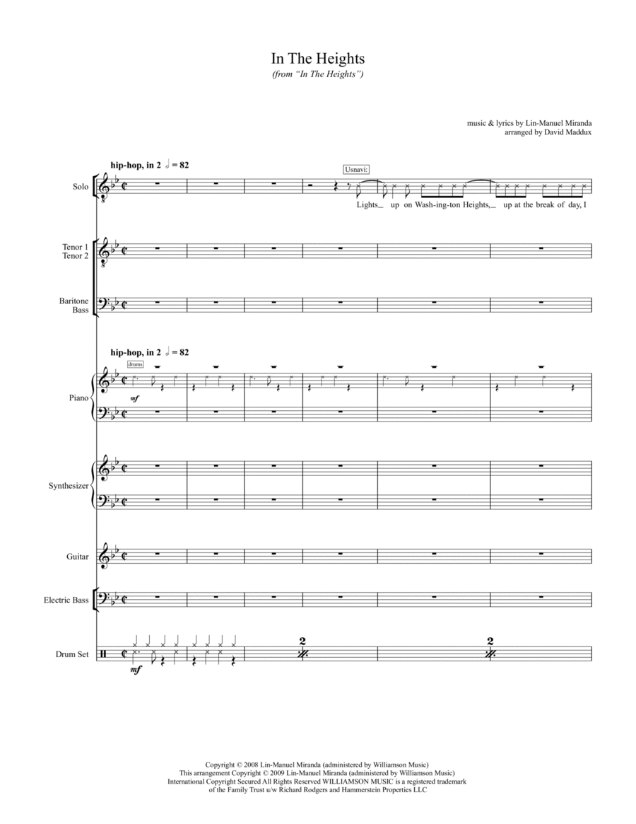 In The Heights by Lin-Manuel Miranda Small Ensemble - Digital Sheet Music