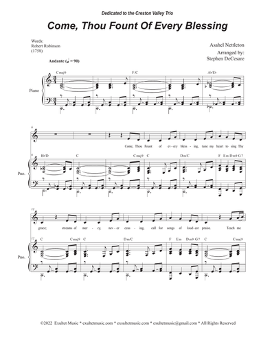 Come, Thou Fount Of Every Blessing (Unison choir)