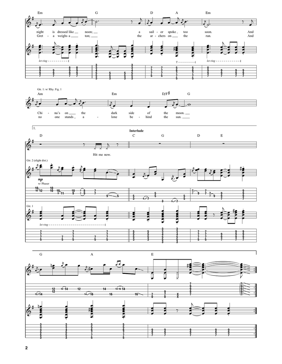 Black Summer Black Summer Guitar Tablature scores gallery preview page 2