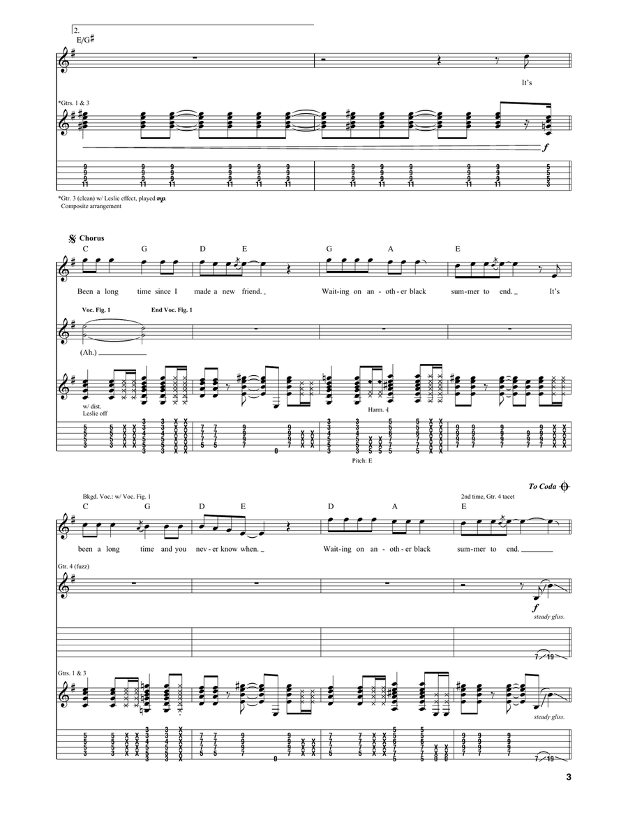 Black Summer Black Summer Guitar Tablature scores gallery preview page 3