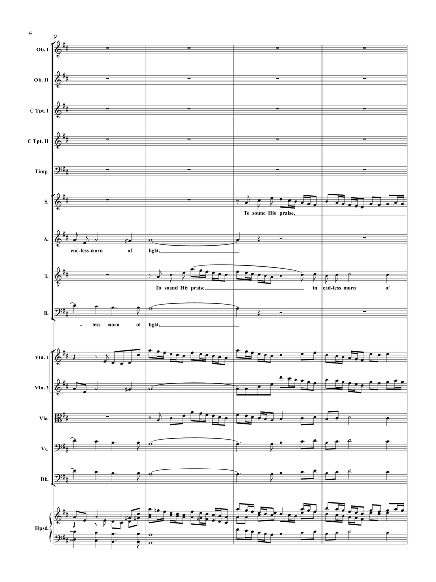 Händel - Let their Celestial Concerts all unite - For Choir and Orchestra Chamber Orchestra scores gallery preview page 5