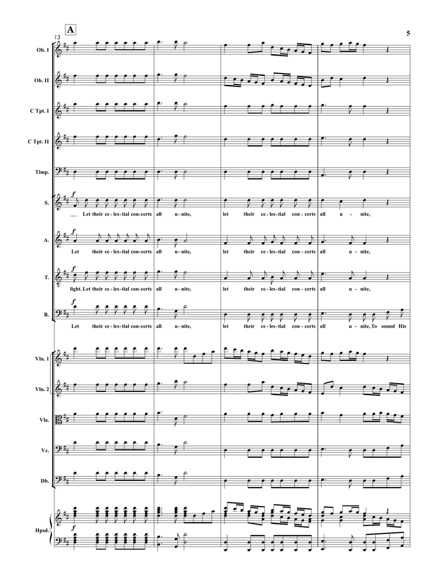 Händel - Let their Celestial Concerts all unite - For Choir and Orchestra Chamber Orchestra scores gallery preview page 6