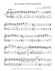 All Creatures of Our God and King for Solo Harp