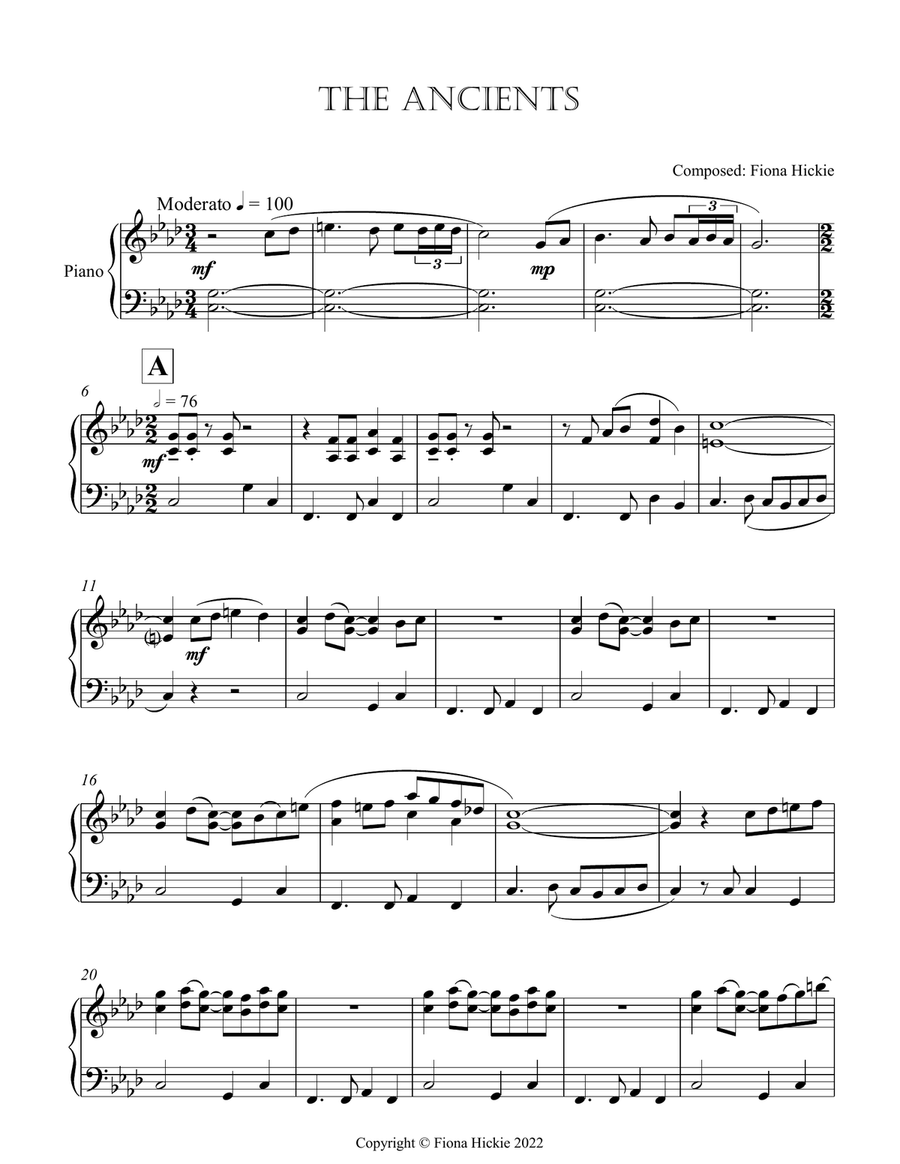 The Ancients The Ancients Piano Solo scores gallery preview page 2