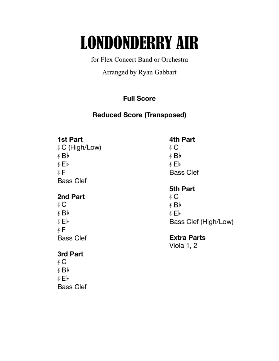 Londonderry Air (Danny Boy) for Flex Band (Beginner) Concert Band scores gallery preview page 2