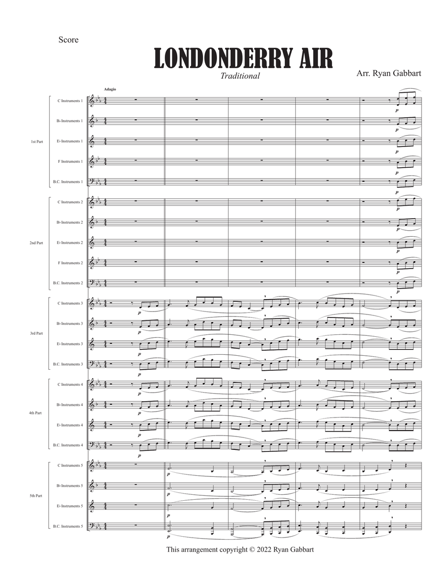 Londonderry Air (Danny Boy) for Flex Band (Beginner) Concert Band scores gallery preview page 3