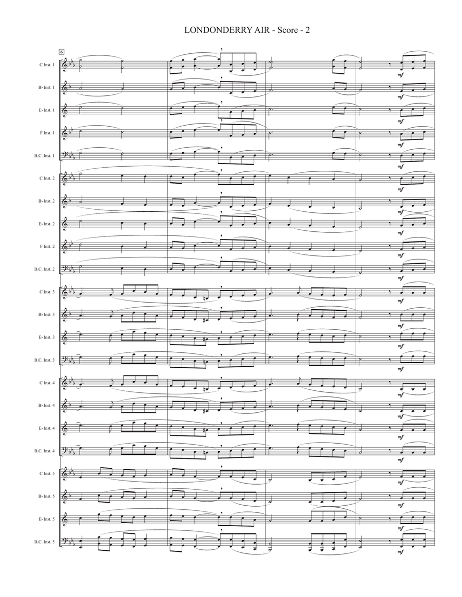 Londonderry Air (Danny Boy) for Flex Band (Beginner) Concert Band scores gallery preview page 4