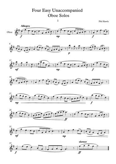 Four Easy Unaccompanied Oboe Solos
