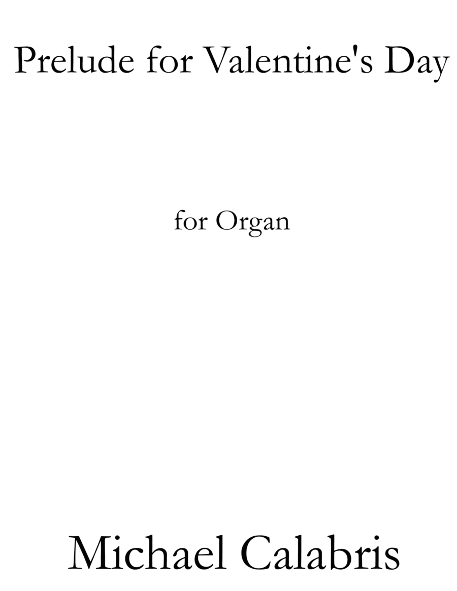 Prelude for Valentine's Day (for Organ) Organ Solo scores gallery preview page 1