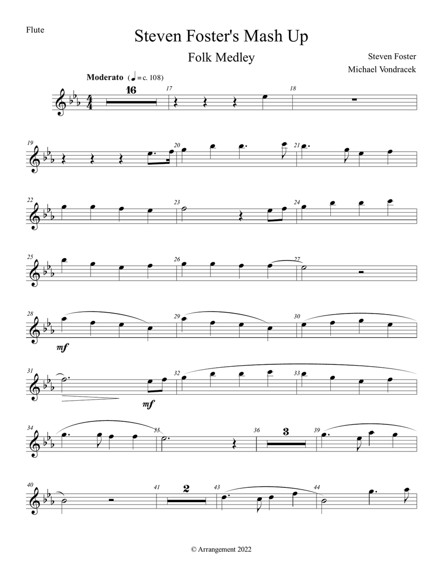 STEVEN FOSTER'S MASH UP STEVEN FOSTER'S MASH UP Woodwind Quintet scores gallery preview page 2