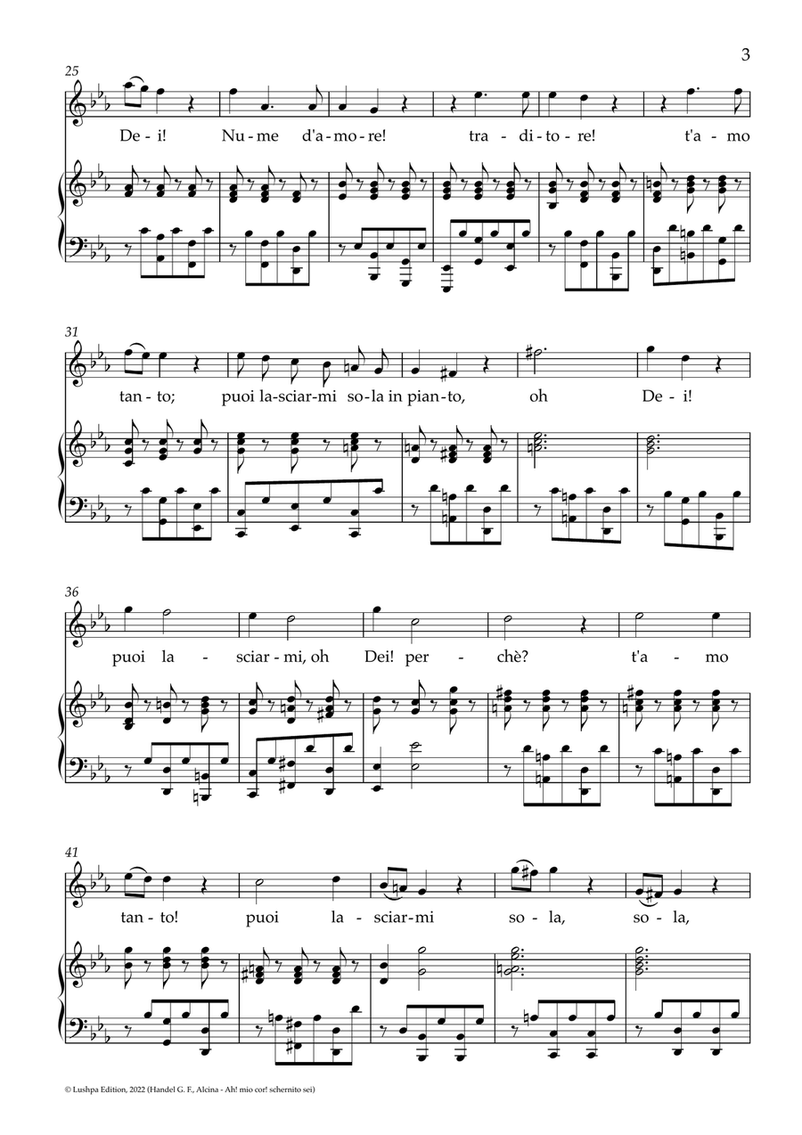 Ah! mio cor! schernito sei Piano, Vocal scores gallery preview page 5