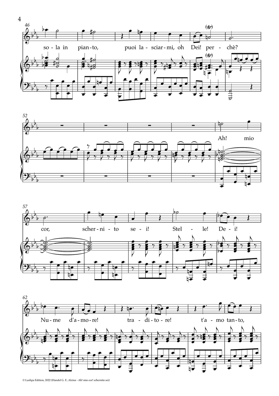 Ah! mio cor! schernito sei Piano, Vocal scores gallery preview page 6