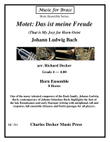 Motet Das ist meine Freude (That is My Joy) for Horn Octet