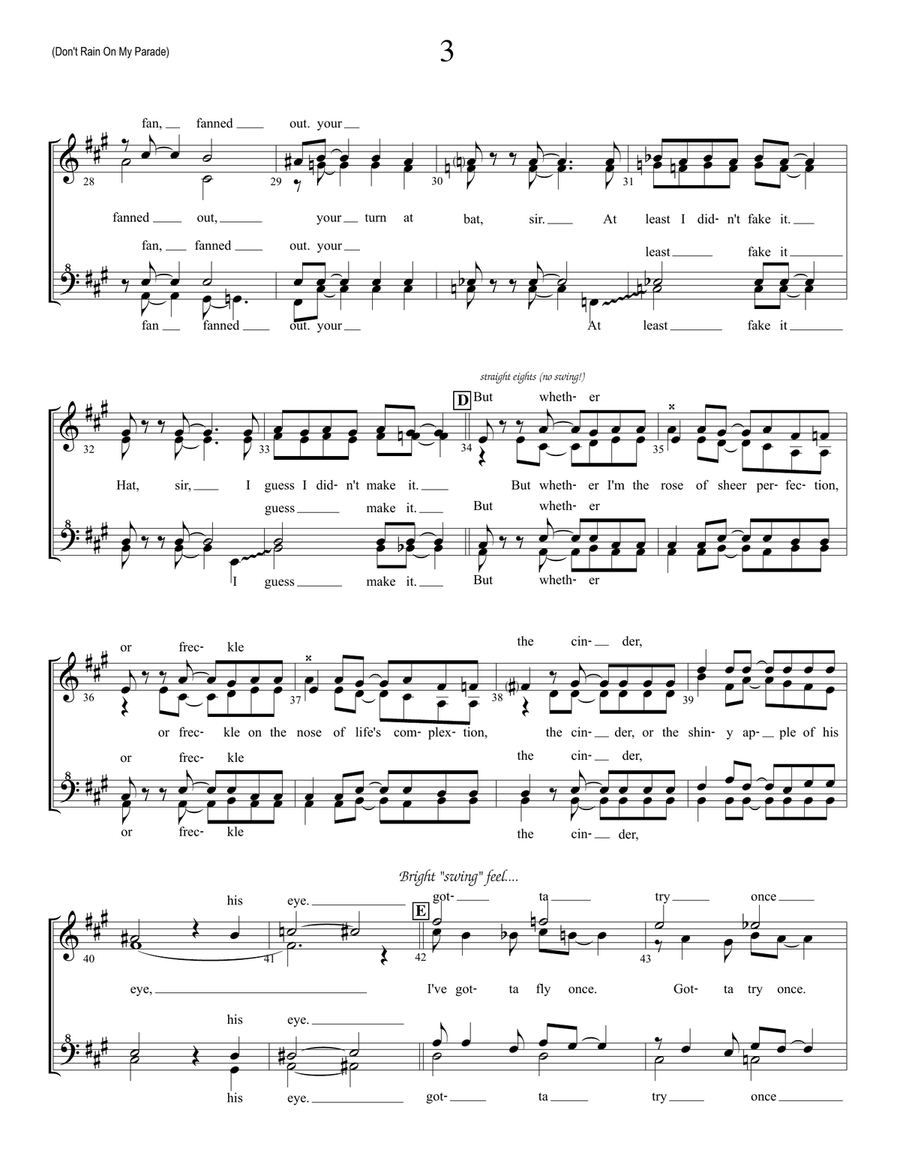 Don't Rain On My Parade SSAA scores gallery preview page 3