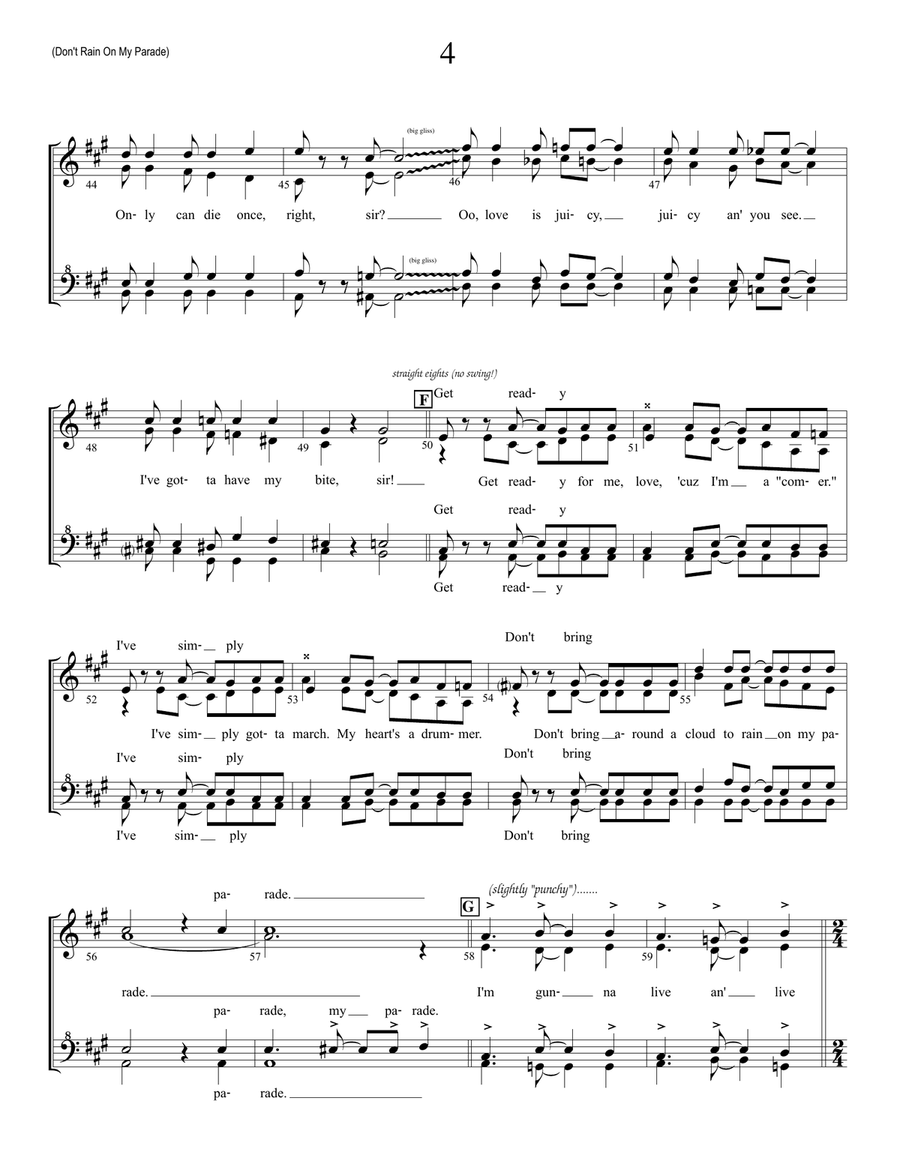 Don't Rain On My Parade SSAA scores gallery preview page 4