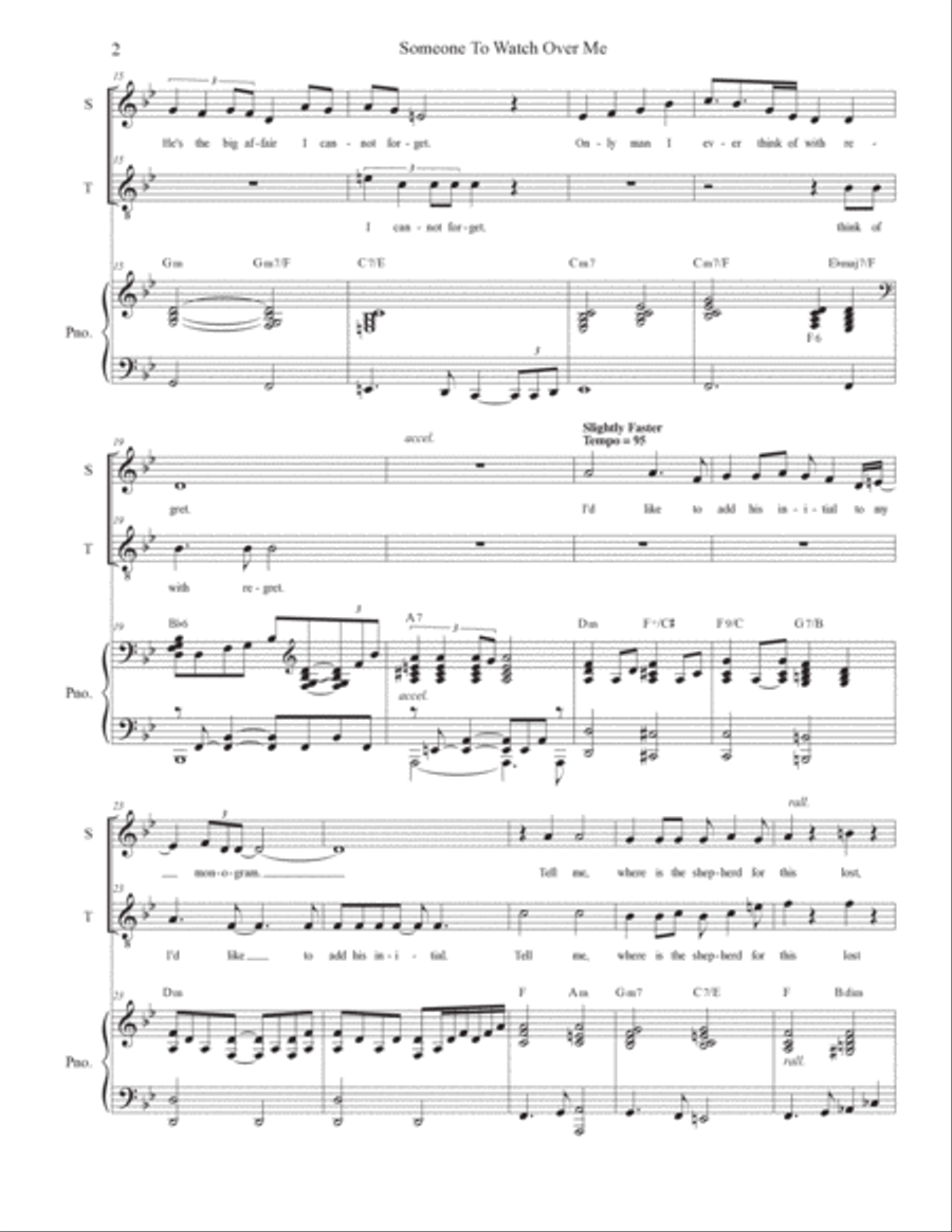 Someone To Watch Over Me (2-part choir - (Soprano and Tenor) 2-Part scores gallery preview page 2