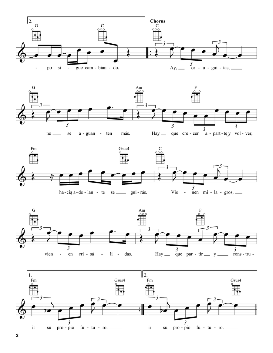 Dos Oruguitas (from Encanto) Ukulele scores gallery preview page 2