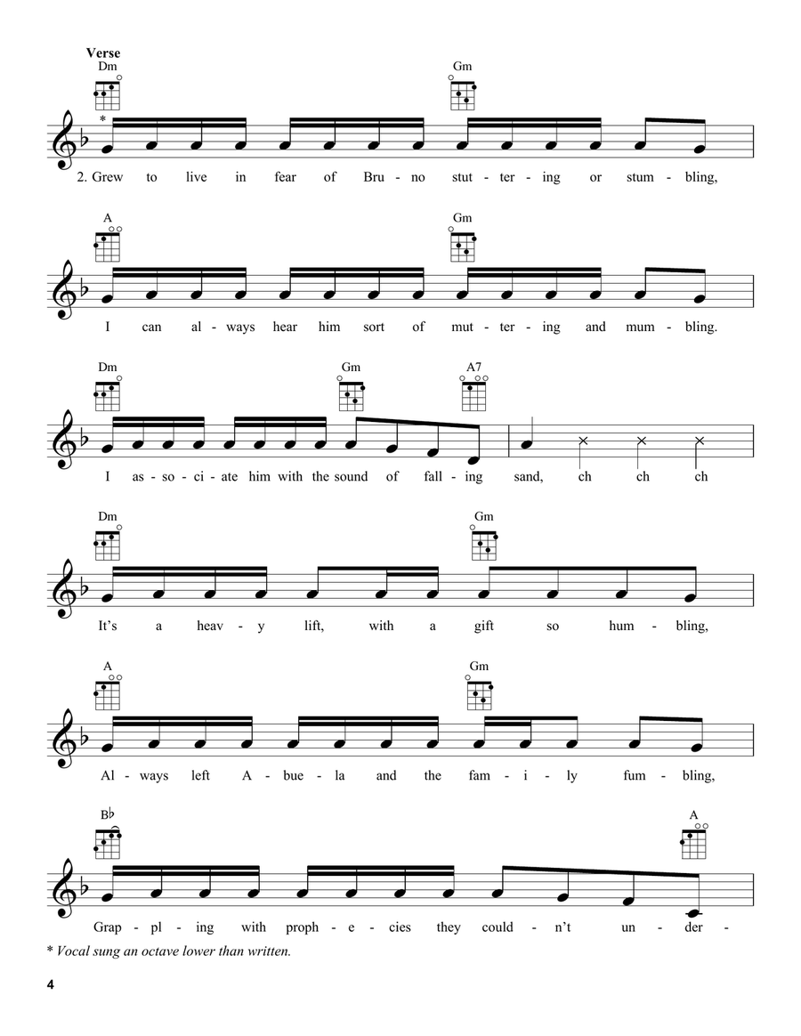 We Don't Talk About Bruno (from Encanto) Ukulele scores gallery preview page 4