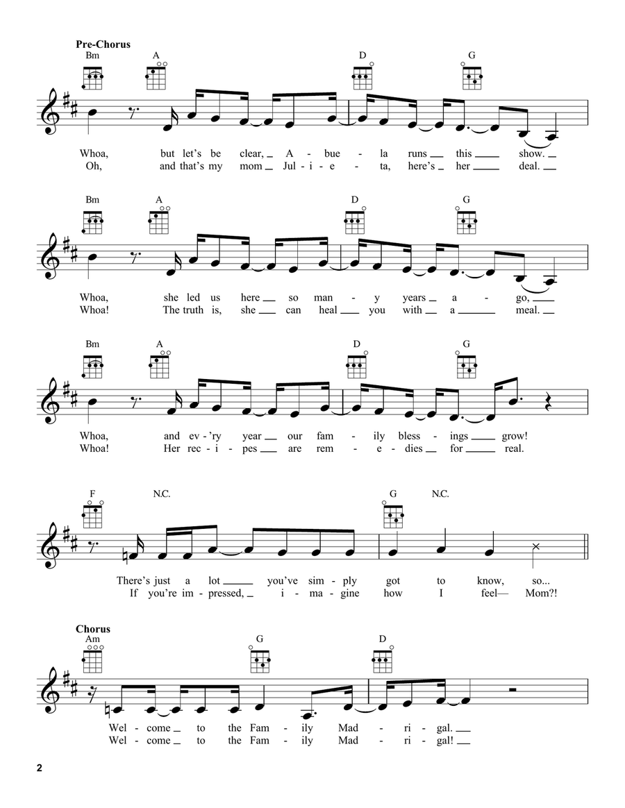 The Family Madrigal (from Encanto) Ukulele scores gallery preview page 2