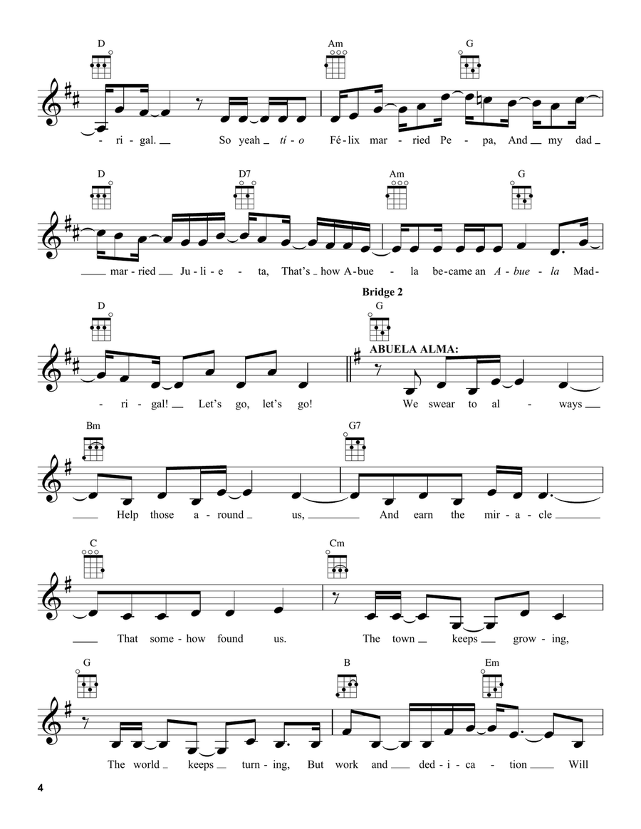 The Family Madrigal (from Encanto) Ukulele scores gallery preview page 4