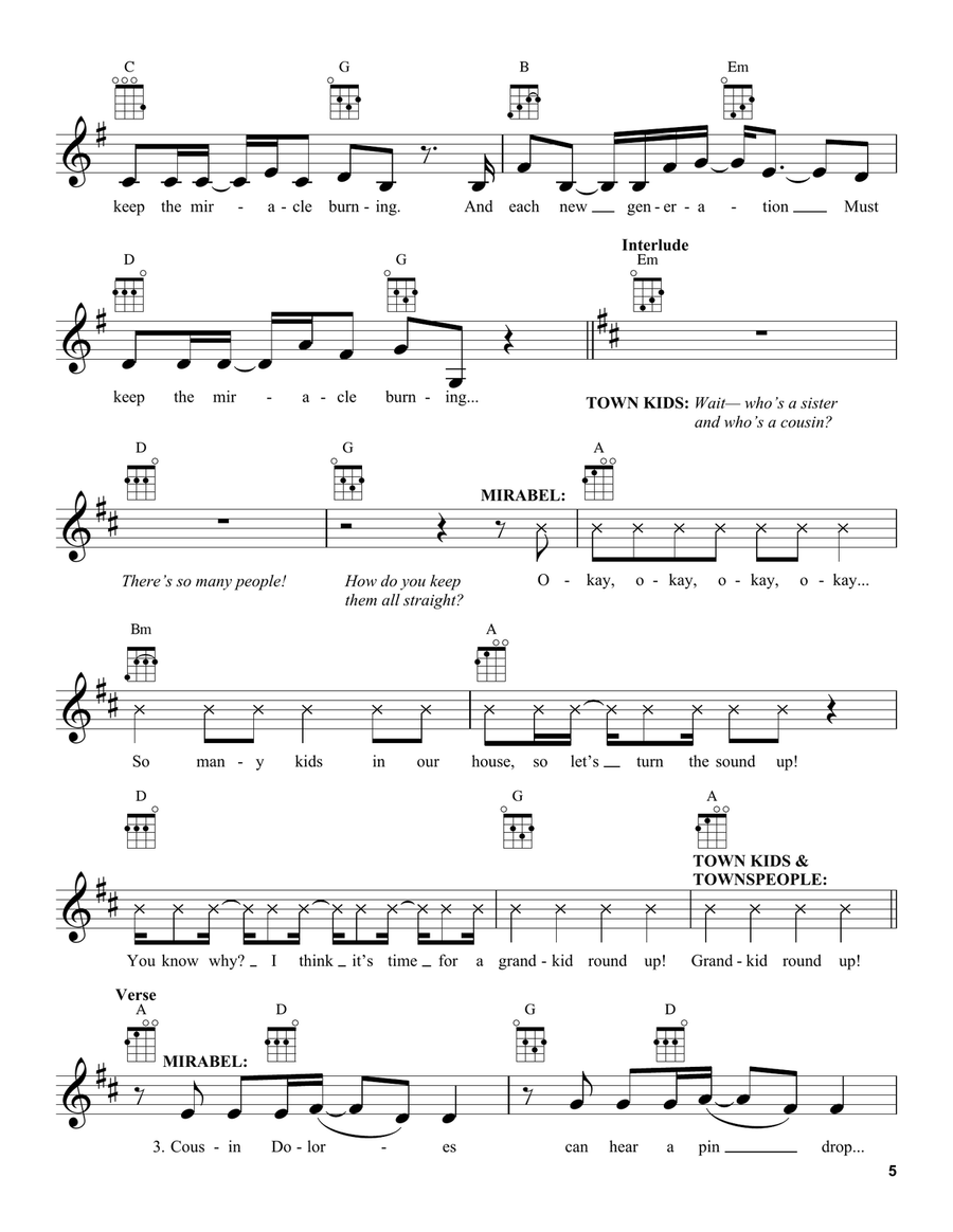 The Family Madrigal (from Encanto) Ukulele scores gallery preview page 5