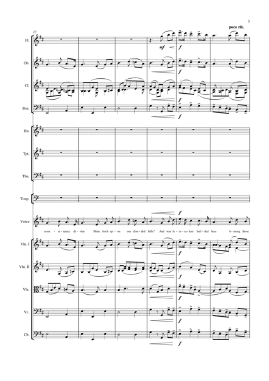 'Jerusalem' Score and parts for reduced orchestration Full Orchestra scores gallery preview page 4