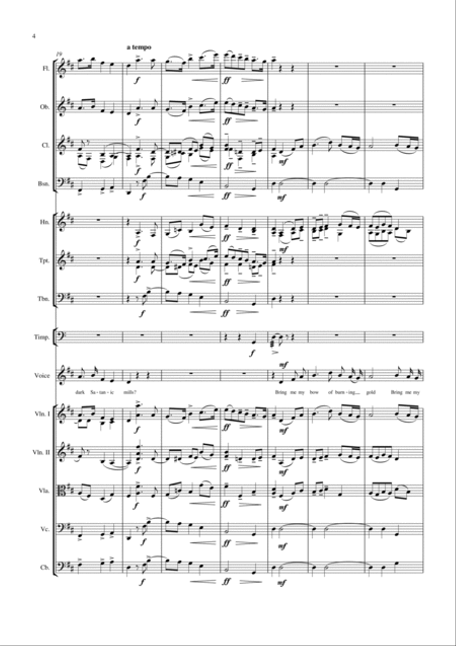 'Jerusalem' Score and parts for reduced orchestration Full Orchestra scores gallery preview page 5