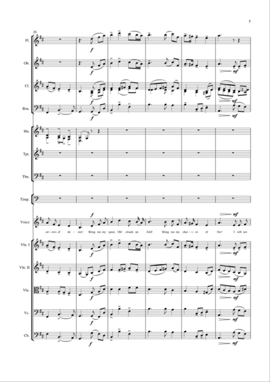 'Jerusalem' Score and parts for reduced orchestration Full Orchestra scores gallery preview page 6