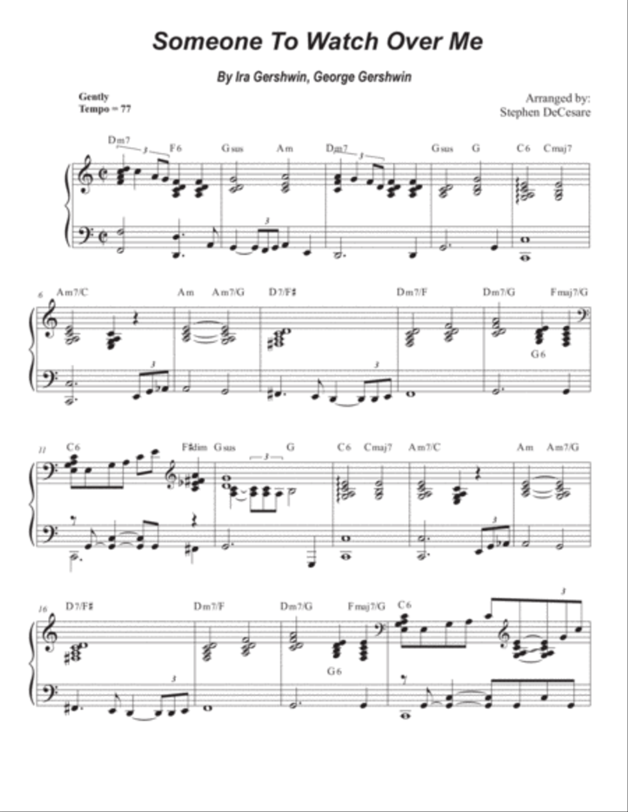 Someone To Watch Over Me (Tenor Saxophone and Piano) Tenor Saxophone scores gallery preview page 4