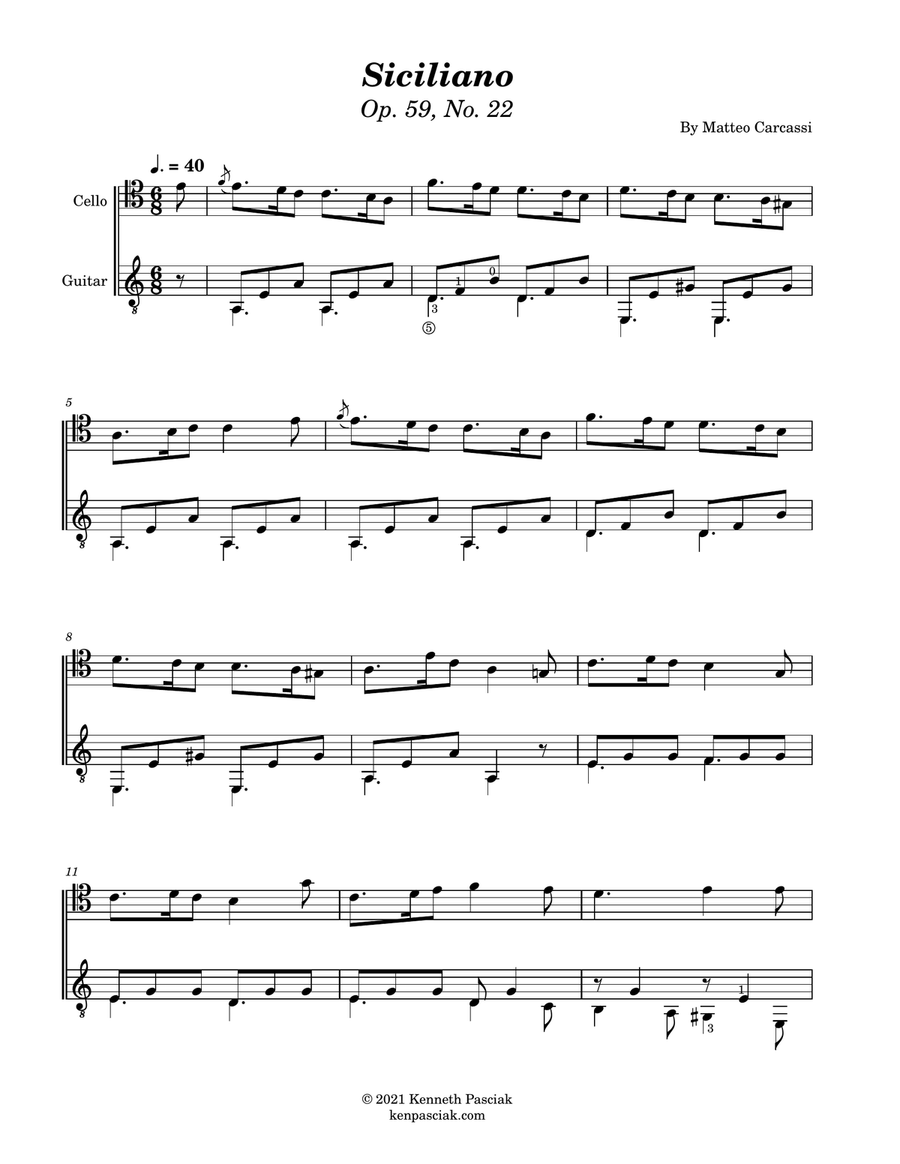 Seven Progressive Duets (for Cello and Guitar) String Duet scores gallery preview page 6