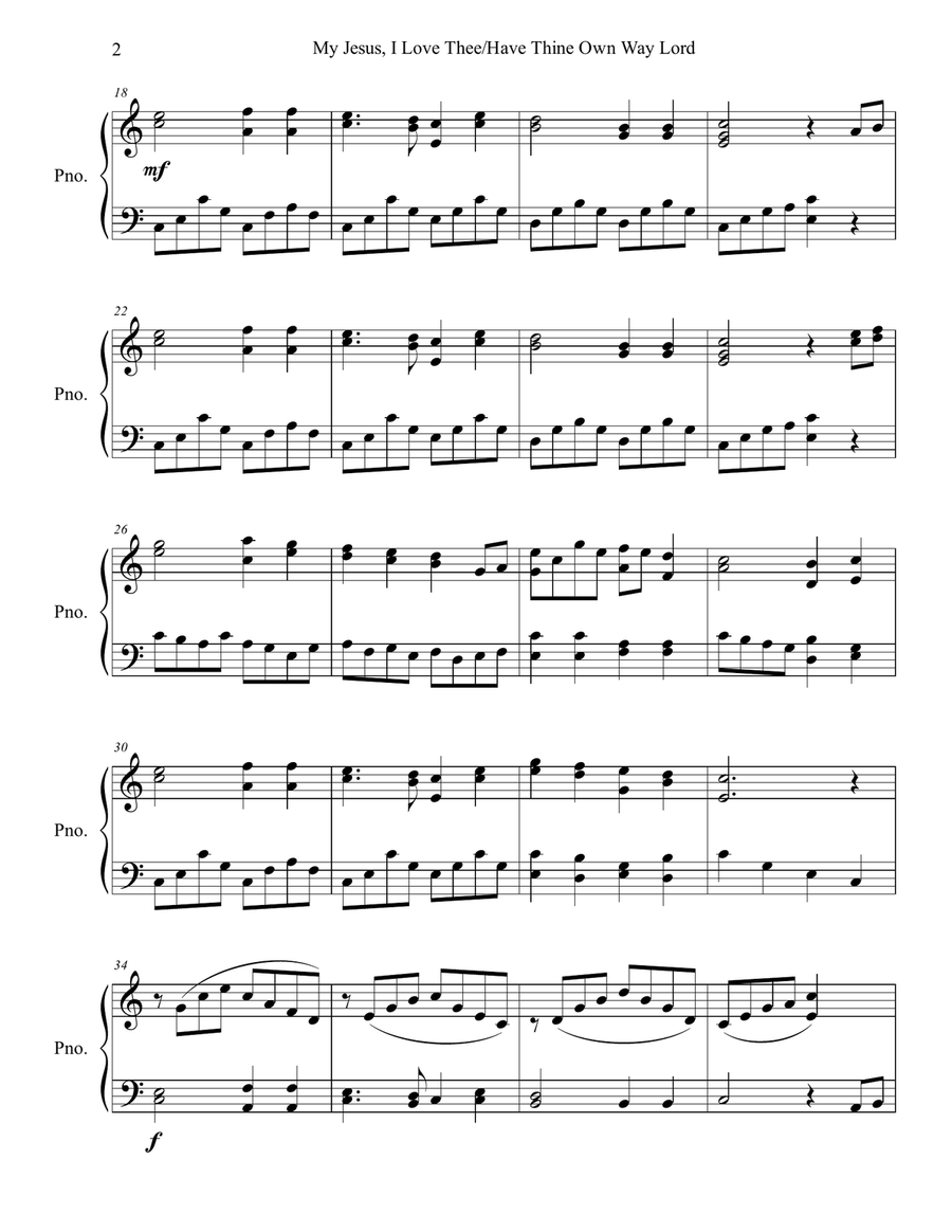 My Jesus, I Love Thee/Have Thine Own Way, Lord Piano Solo scores gallery preview page 2