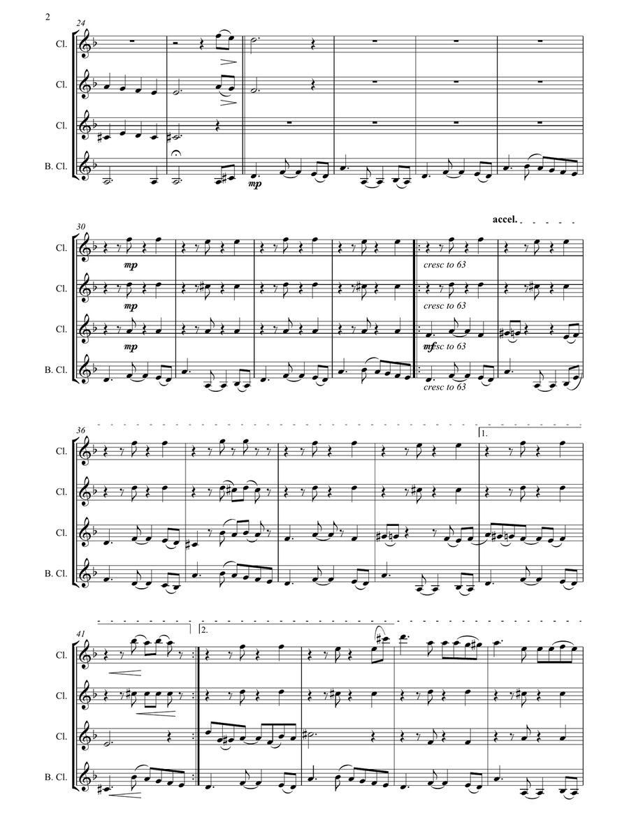 I Sit Here On the Barren Hill Clarinet Quartet scores gallery preview page 3