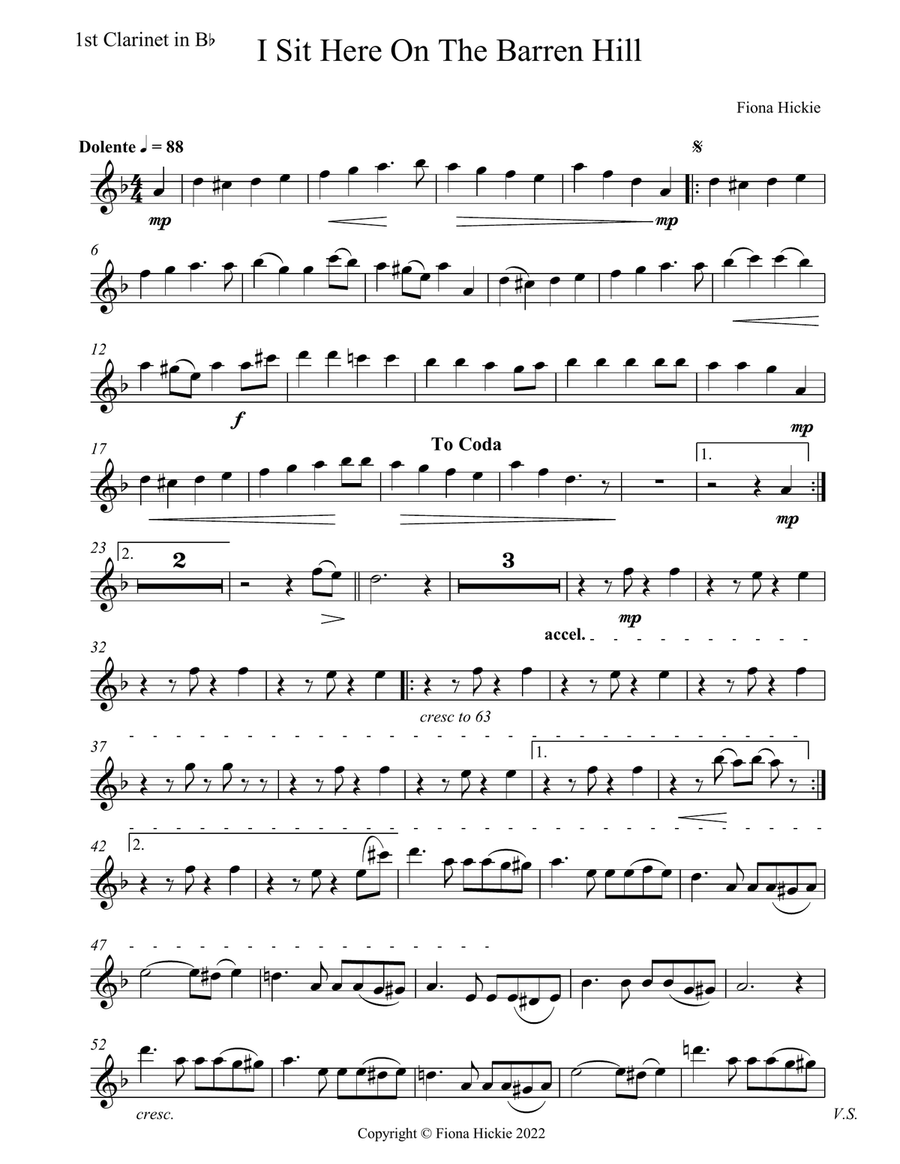 I Sit Here On the Barren Hill Clarinet Quartet scores gallery preview page 6