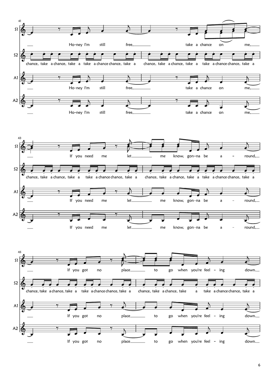 Take A Chance On Me Take A Chance On Me SSAA scores gallery preview page 6
