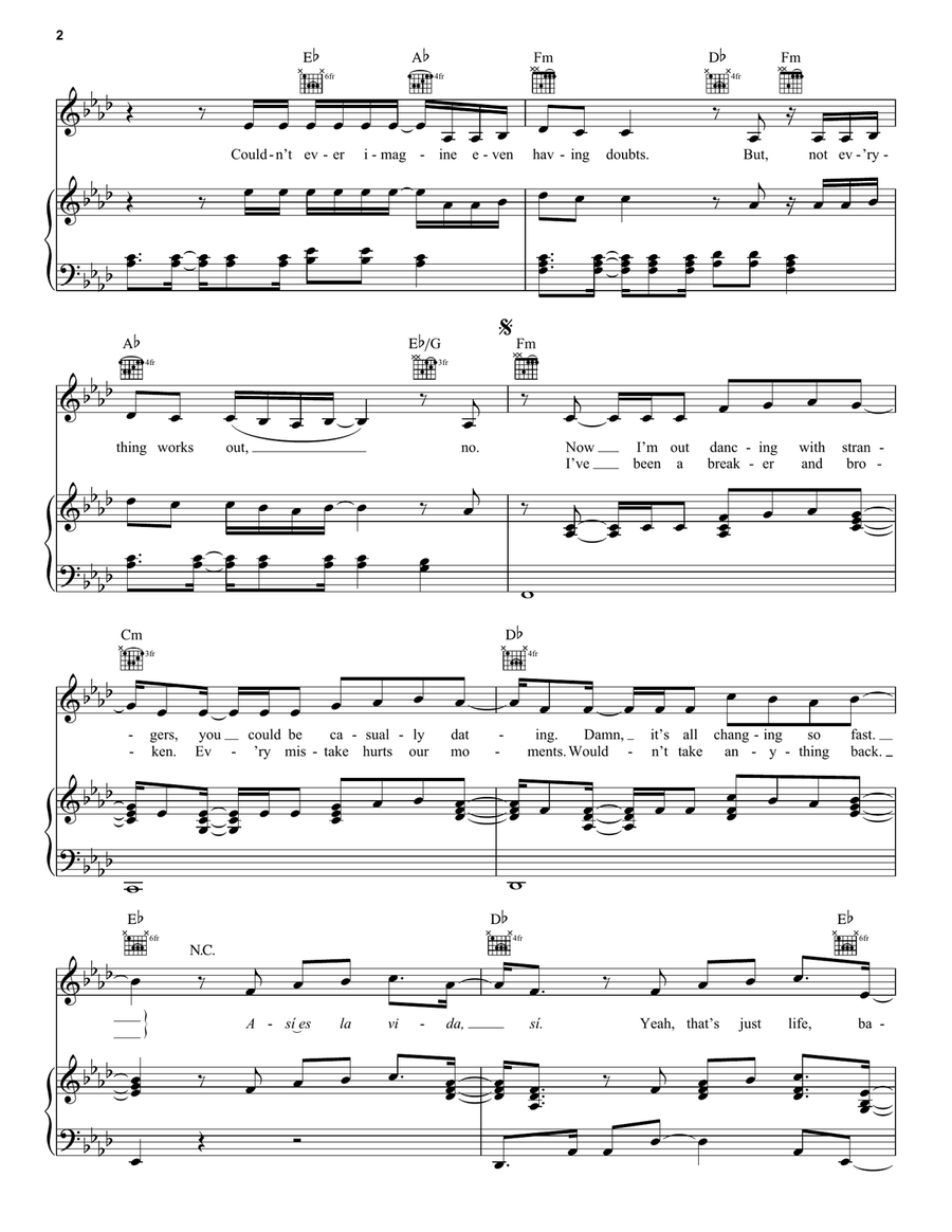 Bam Bam (feat. Ed Sheeran) Piano, Vocal, Guitar scores gallery preview page 2
