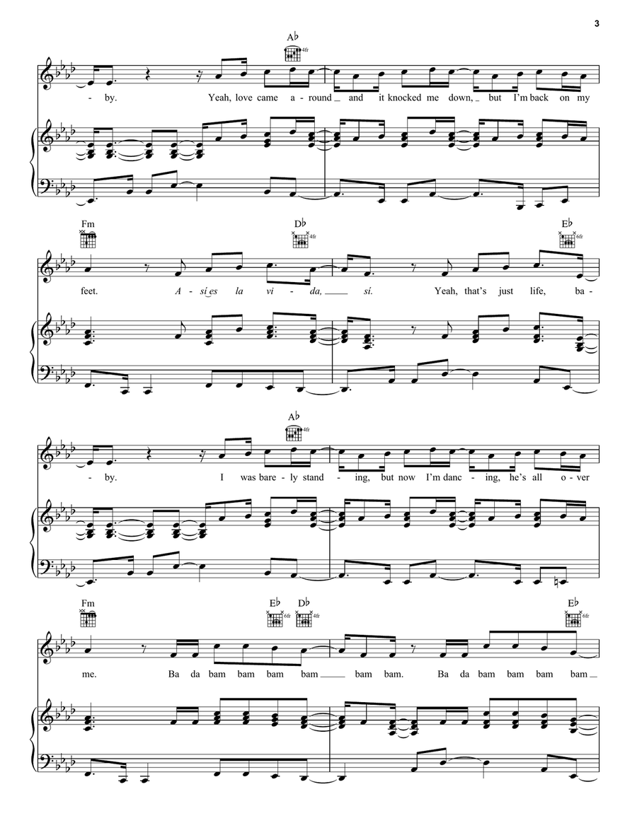 Bam Bam (feat. Ed Sheeran) Piano, Vocal, Guitar scores gallery preview page 3