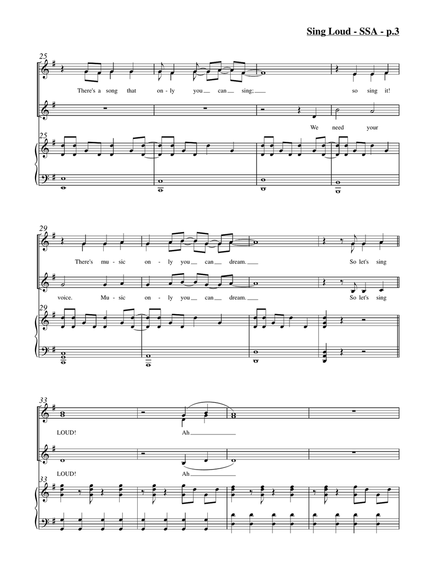 Sing Loud (SSA) Sing Loud (SSA) SSA scores gallery preview page 4