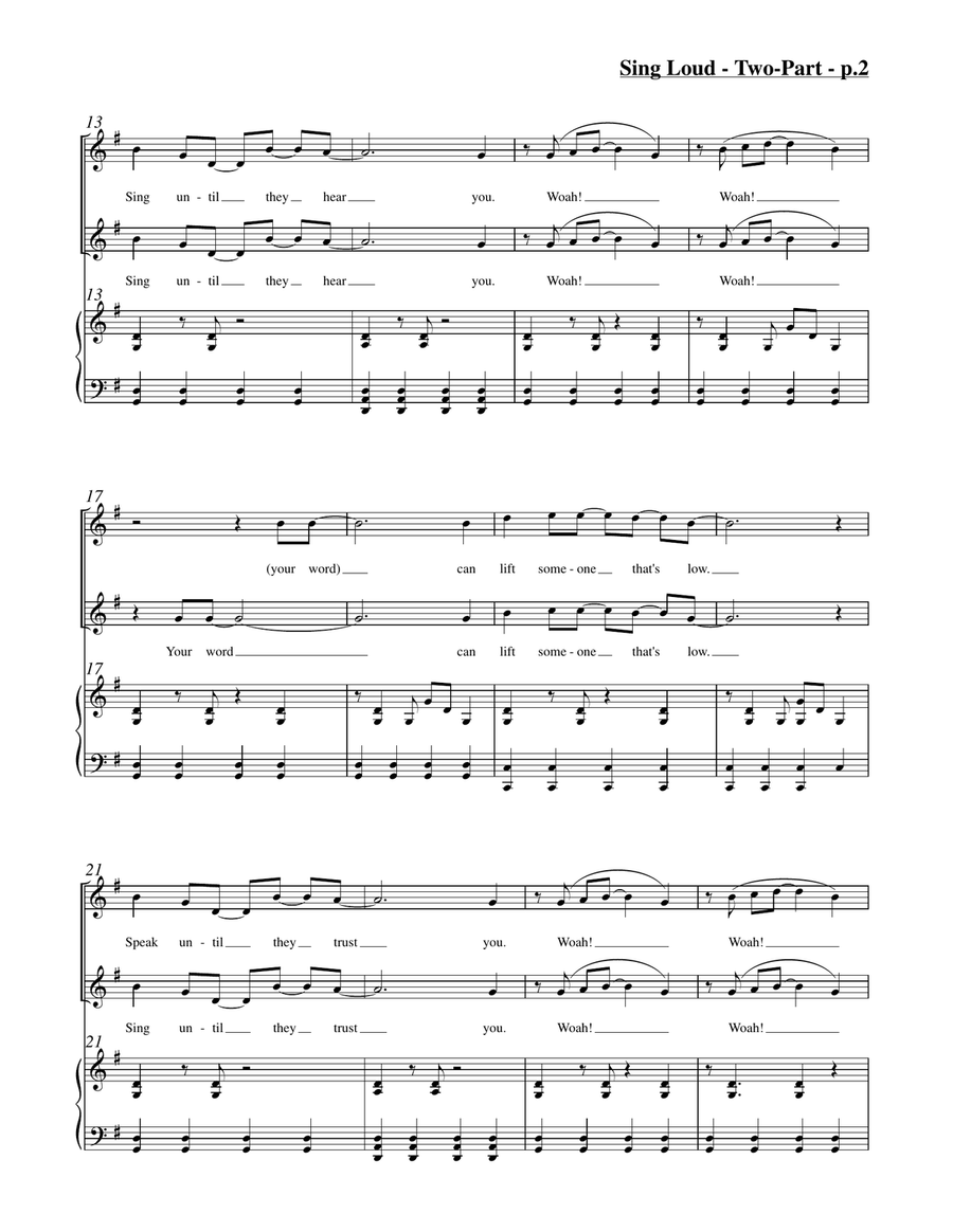Sing Loud (Two-Part) SA scores gallery preview page 3