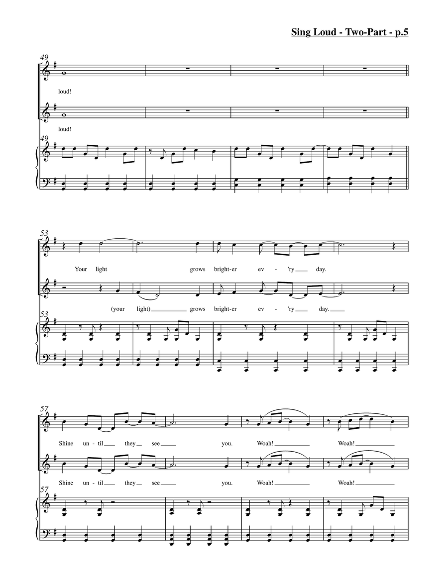 Sing Loud (Two-Part) SA scores gallery preview page 6