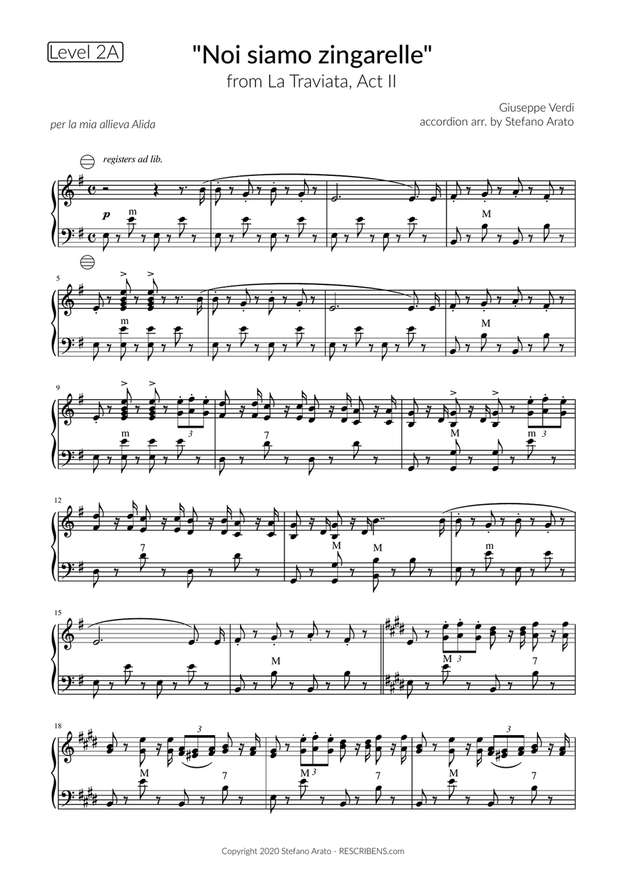 Noi siamo zingarelle (2A) Accordion scores gallery preview page 3