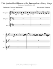 Z 44 (rushed indifference) for Percussion a Voce, Harp