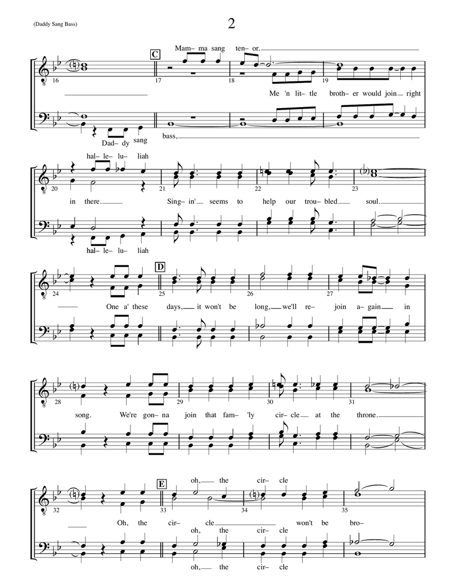 Daddy Sang Bass Daddy Sang Bass TTBB scores gallery preview page 2