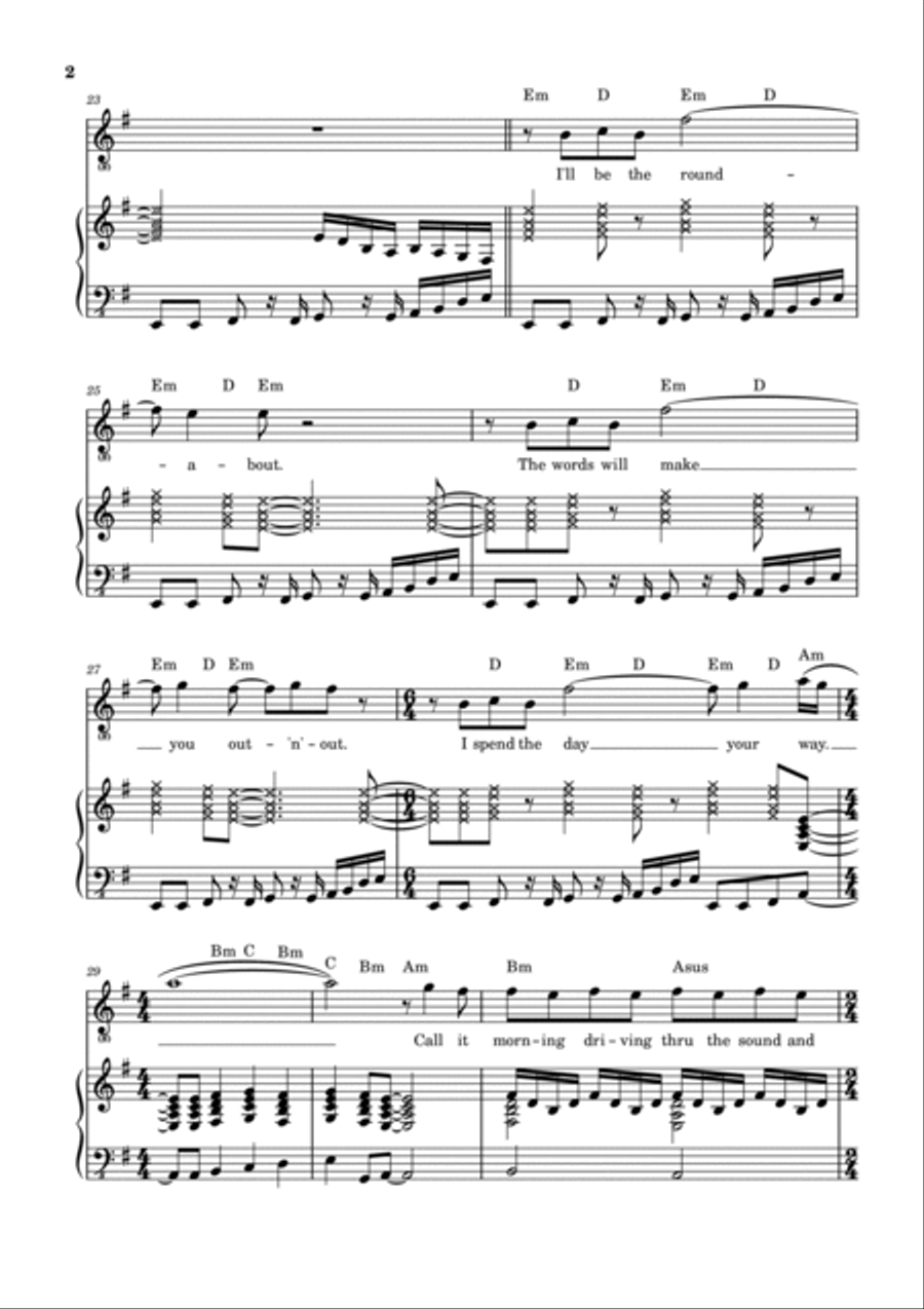 Roundabout Piano, Vocal, Guitar scores gallery preview page 3