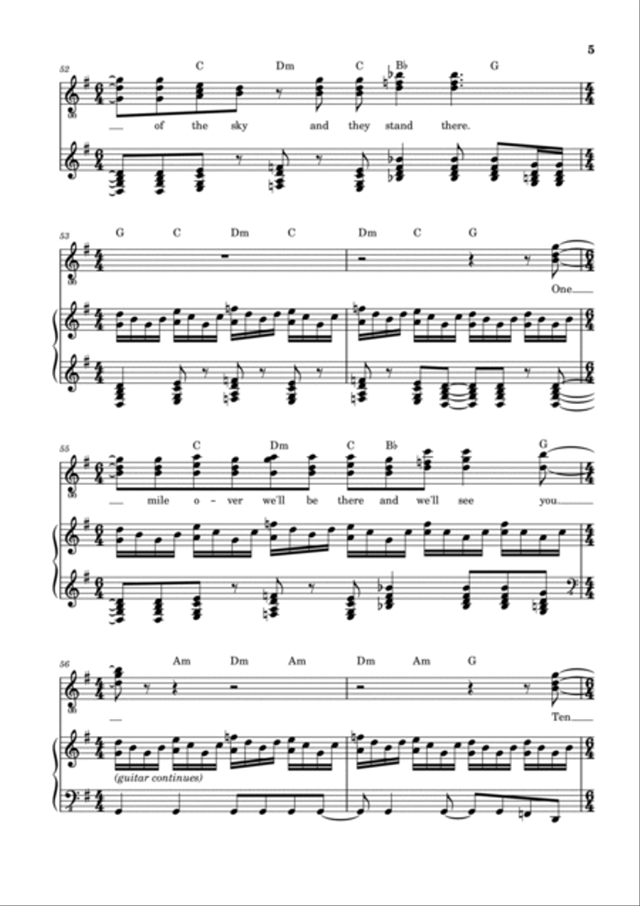 Roundabout Piano, Vocal, Guitar scores gallery preview page 6