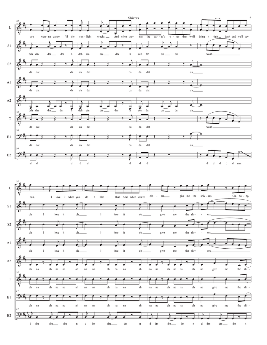 Shivers Shivers 4-Part scores gallery preview page 5