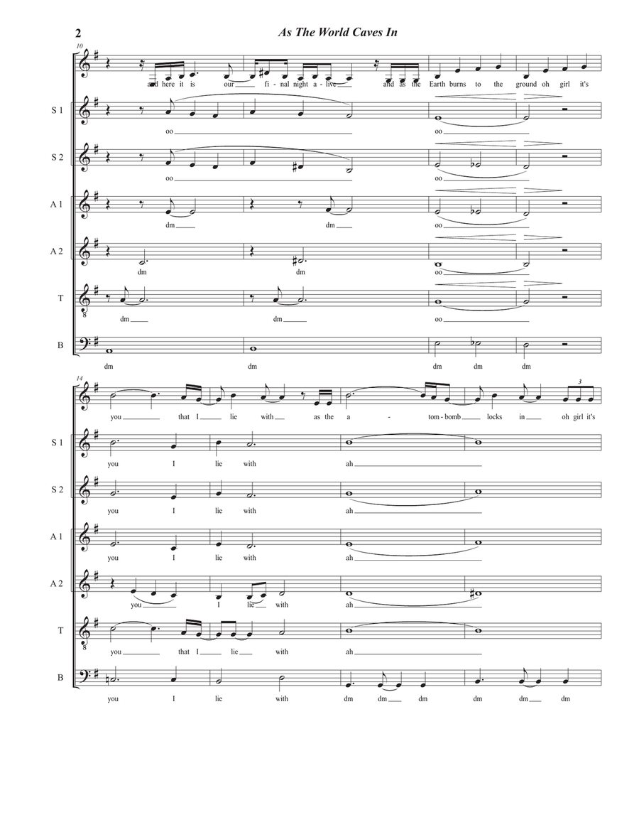 As The World Caves In Divisi scores gallery preview page 2