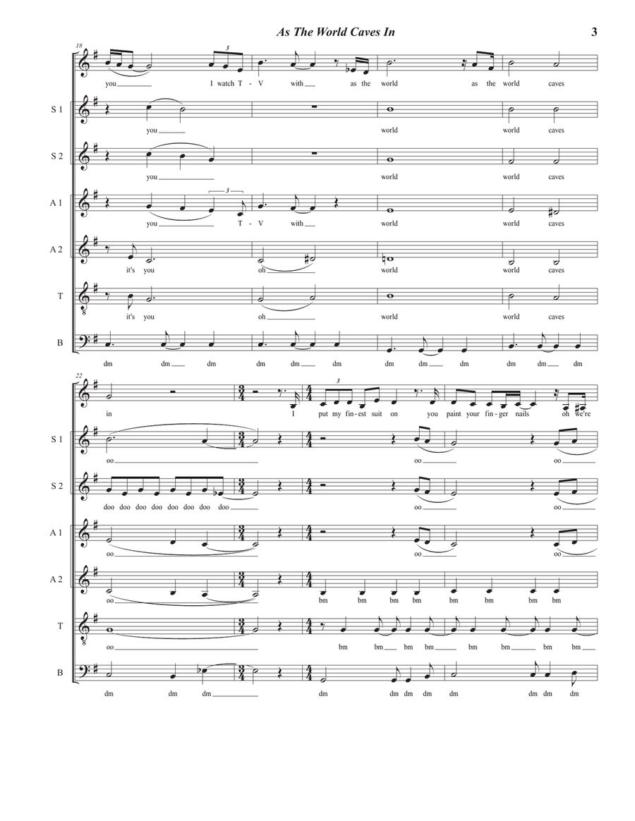 As The World Caves In Divisi scores gallery preview page 3