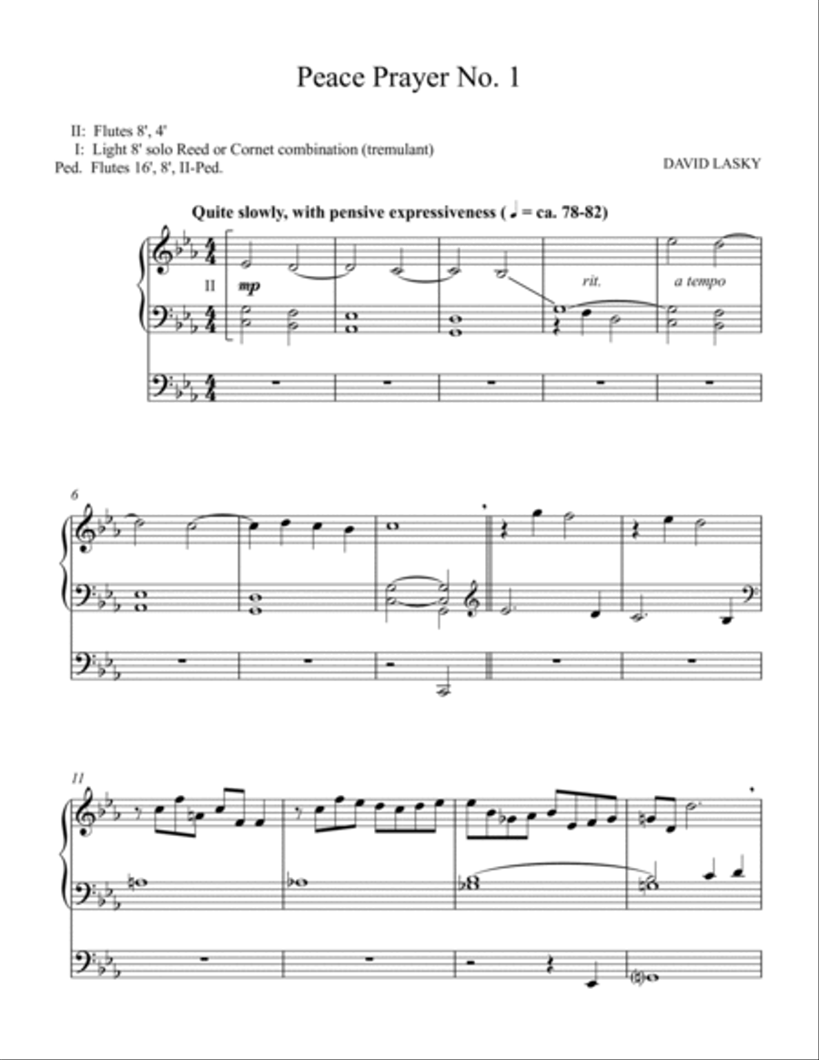 Peace Prayer No. 1 Organ Solo scores gallery preview page 2