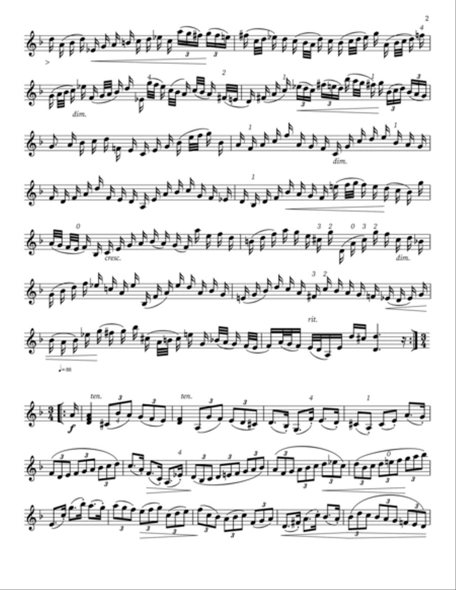 Violin Partita No.2,in d minor Violin Solo scores gallery preview page 2